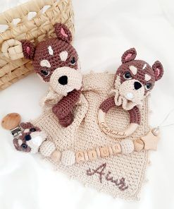 Mascota personalizada, chupetero-sonajero-dou-dou