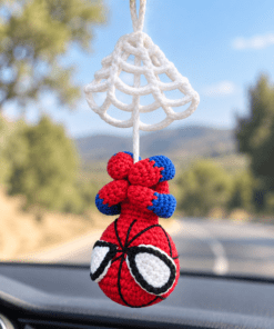 🕷️ Colgante de coche a crochet – Spider-Man